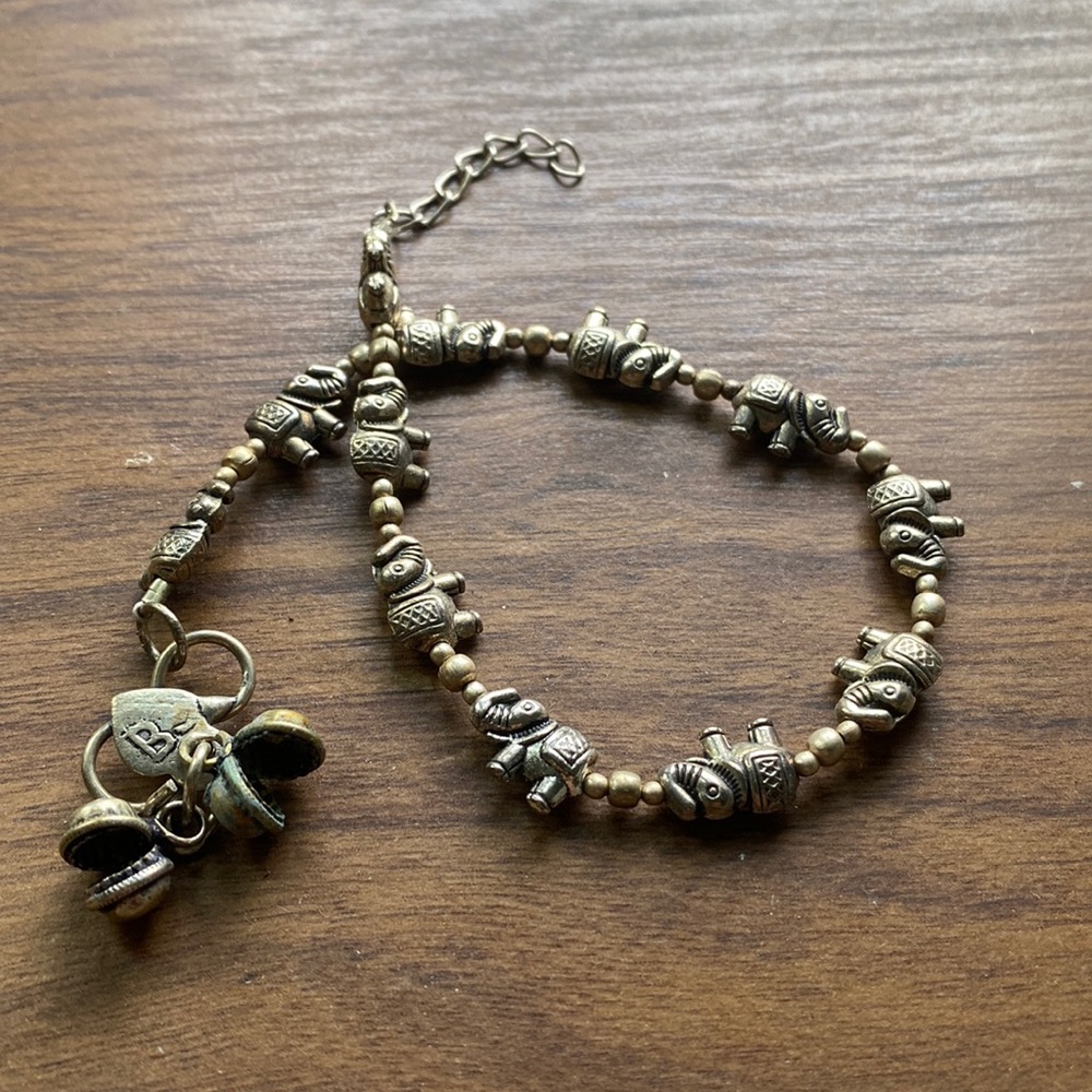 💸👛💸 Silver Jingling Elephant Anklet